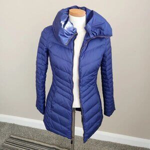 Andrew Marc New York Womens Quilted Puffer Parka Jacket XS Blue Down Insulated